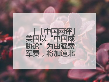 「中国网评」美国以“中国威胁论”为由强索军费，将加速北约分崩离析