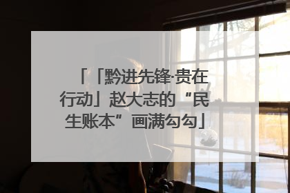 「黔进先锋·贵在行动」赵大志的“民生账本”画满勾勾