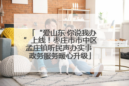 “爱山东·你说我办”上线！枣庄市市中区孟庄镇听民声办实事 政务服务暖心升级