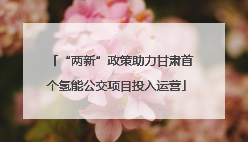 “两新”政策助力甘肃首个氢能公交项目投入运营