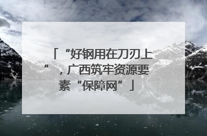 “好钢用在刀刃上”，广西筑牢资源要素“保障网”