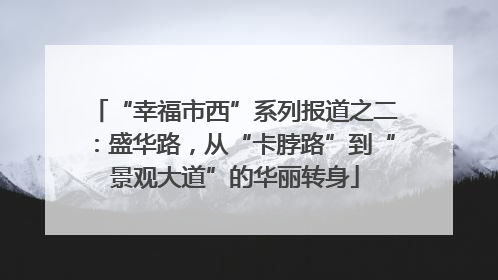 “幸福市西”系列报道之二：盛华路，从“卡脖路”到“景观大道”的华丽转身