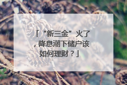 “新三金”火了，降息潮下储户该如何理财？