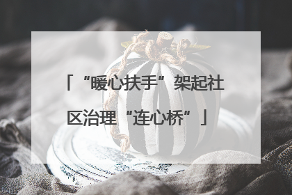 “暖心扶手”架起社区治理“连心桥”