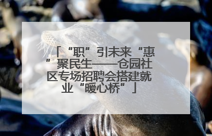 “职”引未来“惠”聚民生——仓园社区专场招聘会搭建就业“暖心桥”