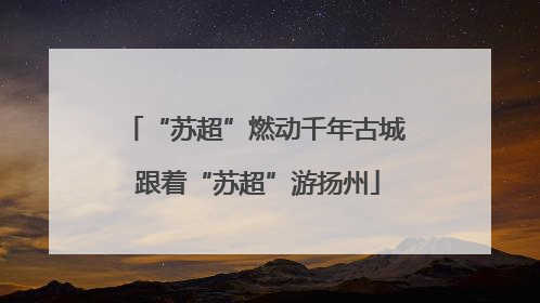 “苏超”燃动千年古城 跟着“苏超”游扬州