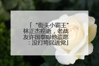 “街头小霸王”林正杰癌逝，老战友许国泰曝他遗愿：没打垮民进党