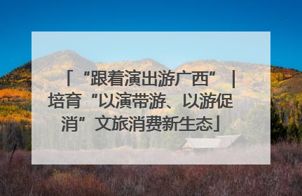“跟着演出游广西”｜培育“以演带游、以游促消”文旅消费新生态