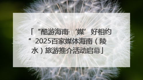 “酷游海南·‘媒’好相约”2025百家媒体海南（陵水）旅游推介活动启幕
