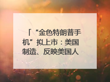 “金色特朗普手机”拟上市：美国制造、反映美国人价值观？质疑者：像天方夜谭