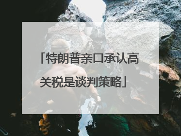 特朗普亲口承认高关税是谈判策略