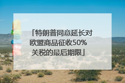 特朗普同意延长对欧盟商品征收50%关税的最后期限