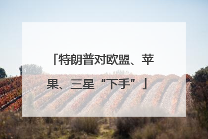 特朗普对欧盟、苹果、三星“下手”