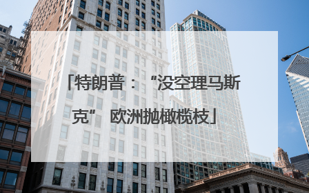 特朗普：“没空理马斯克” 欧洲抛橄榄枝