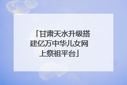 甘肃天水升级搭建亿万中华儿女网上祭祖平台