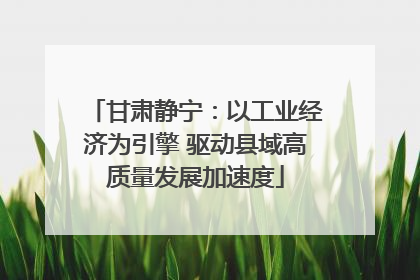 甘肃静宁：以工业经济为引擎 驱动县域高质量发展加速度
