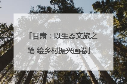 甘肃：以生态文旅之笔 绘乡村振兴画卷