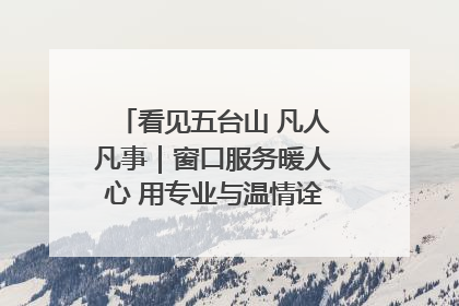 看见五台山 凡人凡事｜窗口服务暖人心 用专业与温情诠释责任担当