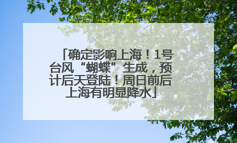 确定影响上海！1号台风“蝴蝶”生成，预计后天登陆！周日前后上海有明显降水