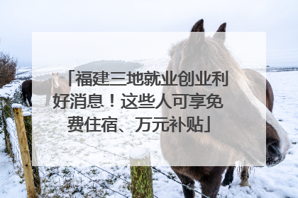 福建三地就业创业利好消息！这些人可享免费住宿、万元补贴