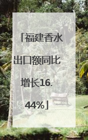 福建香水出口额同比增长16.44%