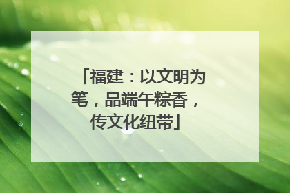 福建：以文明为笔，品端午粽香，传文化纽带