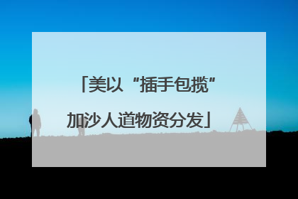 美以“插手包揽”加沙人道物资分发
