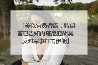 美以官员透露：特朗普已告知内塔尼亚胡其反对军事打击伊朗