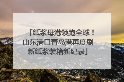 纸浆母港领跑全球！山东港口青岛港再度刷新纸浆装箱新纪录