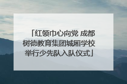 红领巾心向党 成都树德教育集团城厢学校举行少先队入队仪式