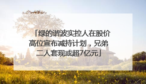 绿的谐波实控人在股价高位宣布减持计划，兄弟二人套现或超7亿元