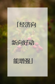 经济向新向好动能增强