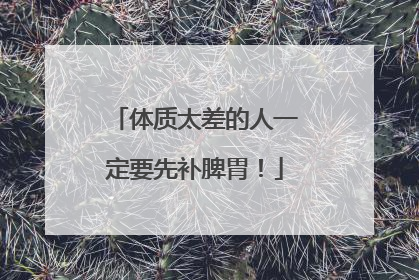 体质太差的人一定要先补脾胃！