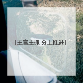 主官主抓 分工推进