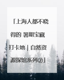 上海人都不晓得的 暑期宝藏打卡地｜自然资源探馆系列②