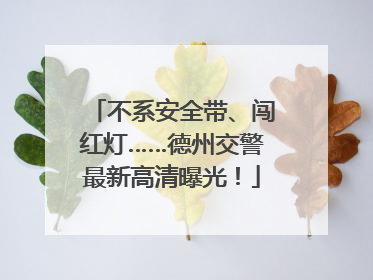 不系安全带、闯红灯……德州交警最新高清曝光！