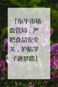 东平市场监管局：严把食品安全关，护航学子逐梦路