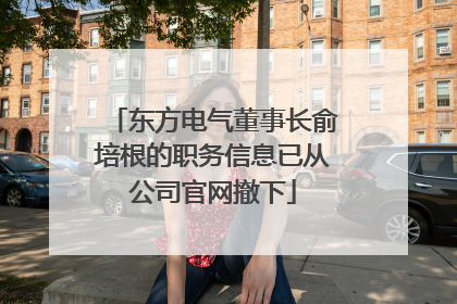东方电气董事长俞培根的职务信息已从公司官网撤下
