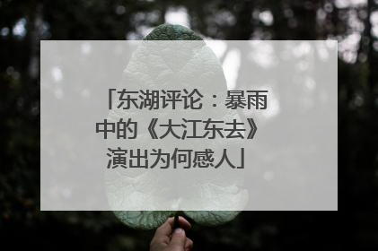 东湖评论：暴雨中的《大江东去》演出为何感人