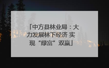 中方县林业局：大力发展林下经济 实现“绿富”双赢