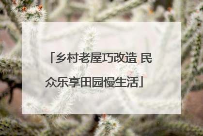 乡村老屋巧改造 民众乐享田园慢生活
