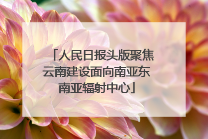 人民日报头版聚焦云南建设面向南亚东南亚辐射中心