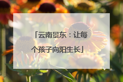 云南景东：让每个孩子向阳生长