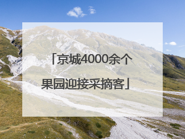 京城4000余个果园迎接采摘客