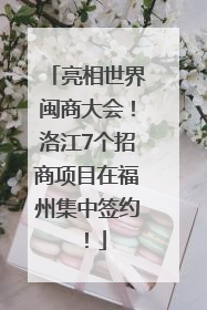 亮相世界闽商大会！洛江7个招商项目在福州集中签约！