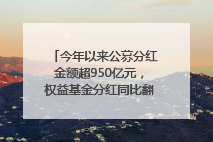 今年以来公募分红金额超950亿元，权益基金分红同比翻倍｜招财猫