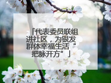 代表委员联组进社区，为银发群体幸福生活“把脉开方”