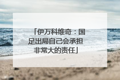 伊万科维奇：国足出局自己会承担非常大的责任