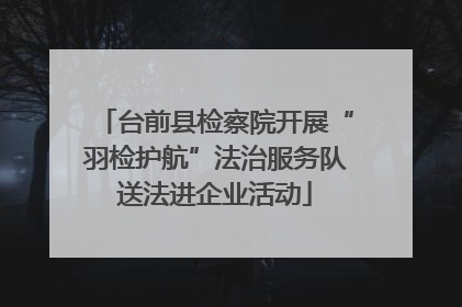 台前县检察院开展“羽检护航”法治服务队送法进企业活动