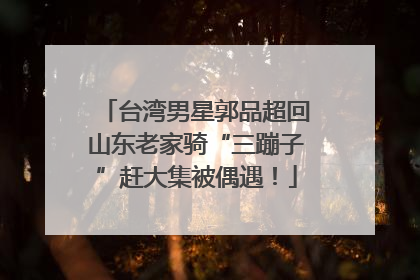 台湾男星郭品超回山东老家骑“三蹦子”赶大集被偶遇！